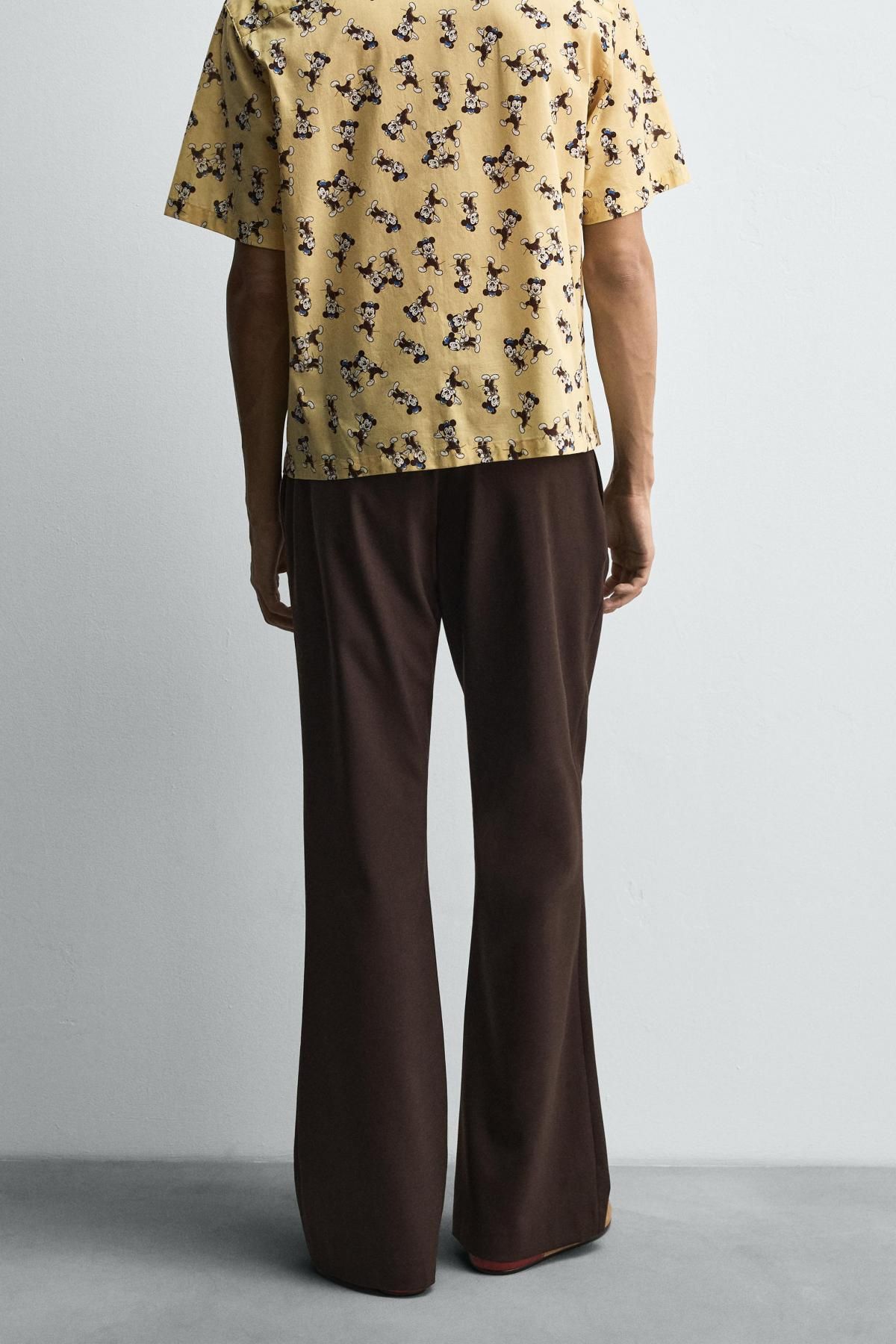 자라 플레어핏 울블렌드 부츠컷 팬츠 X 해리 램버트 디즈니 5983/525 BROWN - 상세 이미지 3