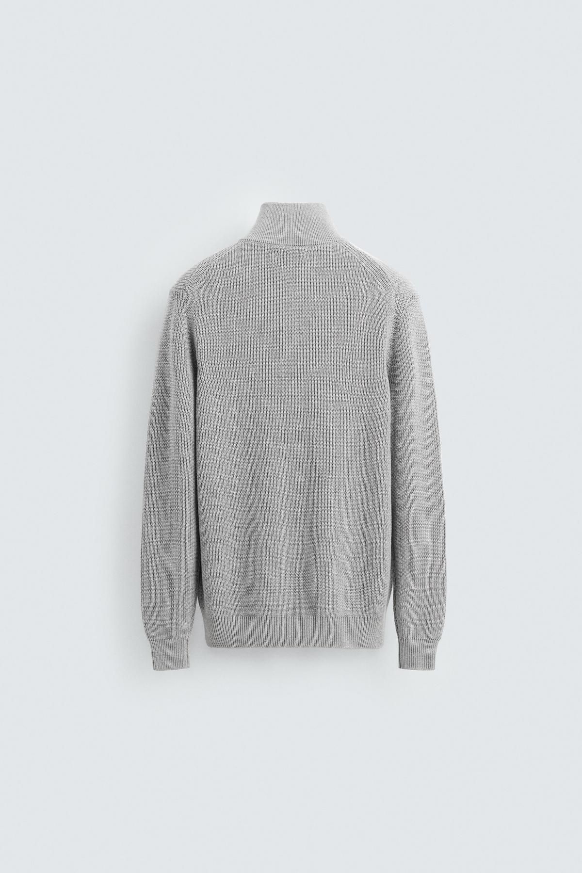 자라 하프집업 그레이 니트 스웨터 3284/400 GREY MARL 이미지 7