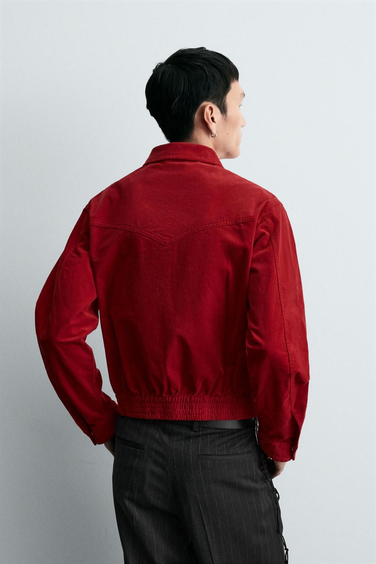 자라 코듀로이 박시핏 집업 오버셔츠 3715/706 RED - 상세 이미지 4