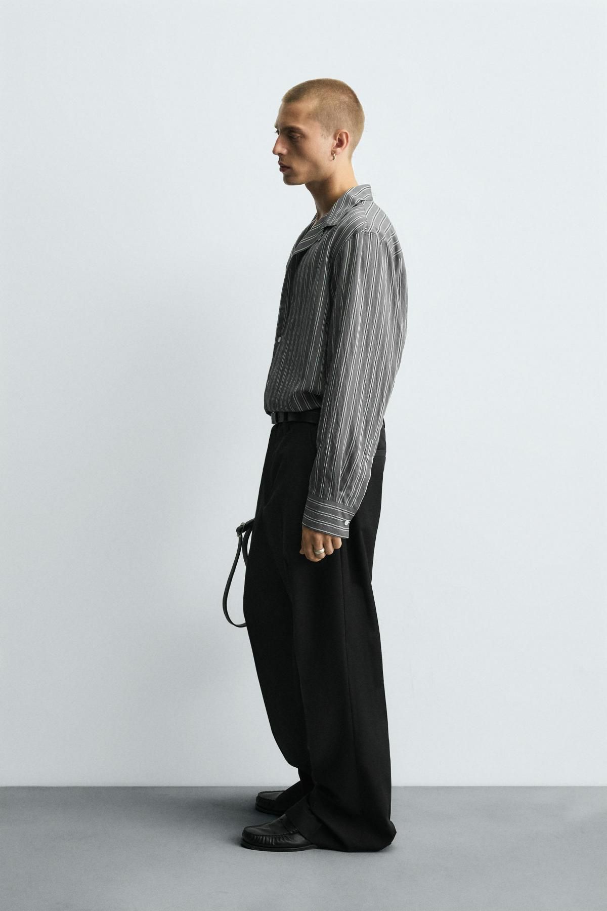 자라 스트라이프 크리즈드 롱슬리브 셔츠 5703/199 STRIPED - 상세 이미지 5