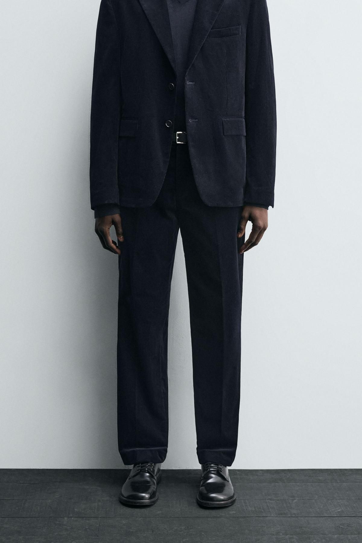 자라 테크니컬 코듀로이 수트 정장 팬츠 4410/321 NAVY BLUE - 상품 이미지