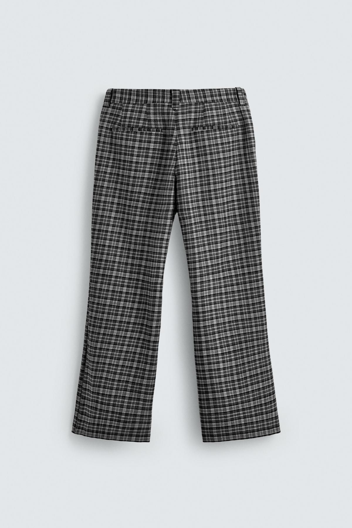 자라 체크 부츠컷 테크니컬 울 팬츠 X 해리 램버트 디즈니 6377/601 GREY 이미지 7