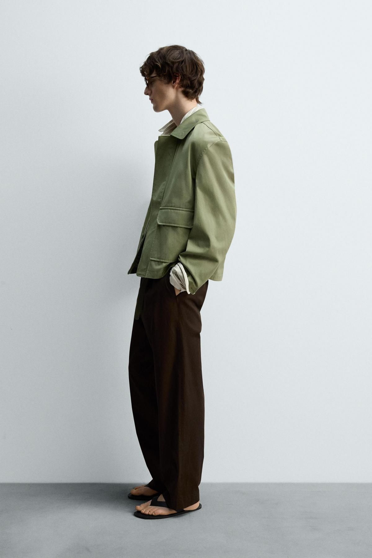 자라 테크니컬 라이트그린 재킷 1437/324 MOSS GREEN - 상세 이미지 5
