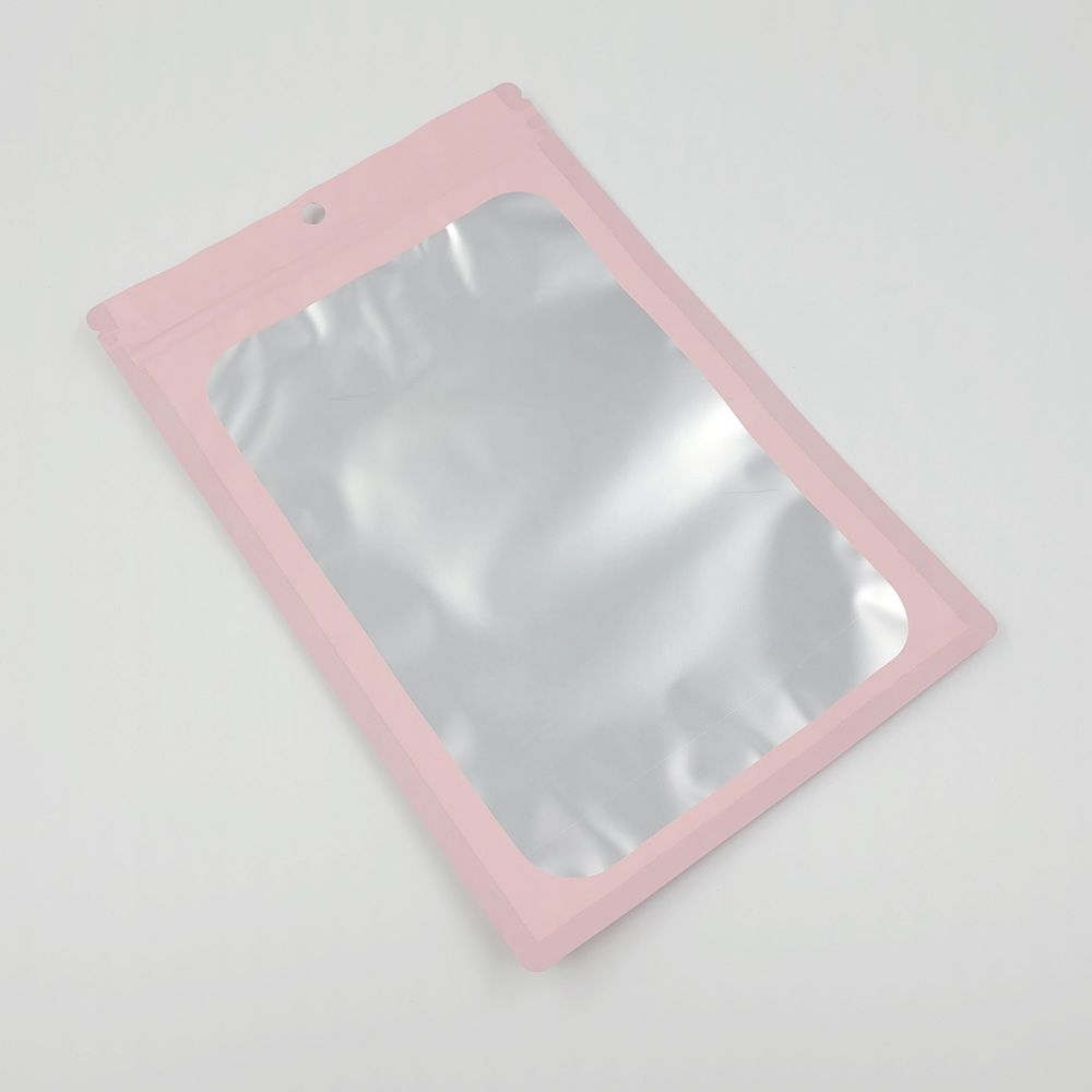 포장용 핑크 반투명 컬러 지퍼백(16cm X 24cm) - 상품 이미지