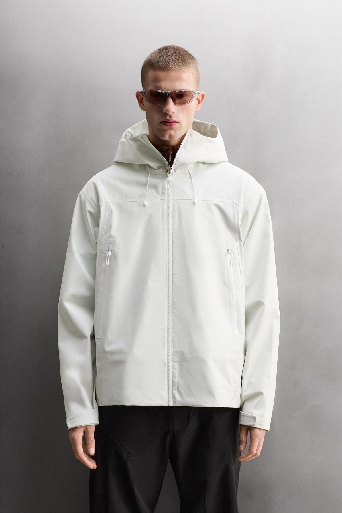 자라 방수 테크니컬 후드 집업 자켓 3286/313 OYSTER-WHITE - 상세 이미지 3