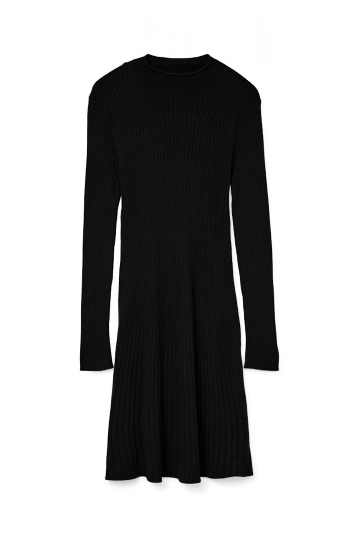 베로모다 베이직 니트 플레어 미니 원피스 6442211 NEGRO - 메인 이미지