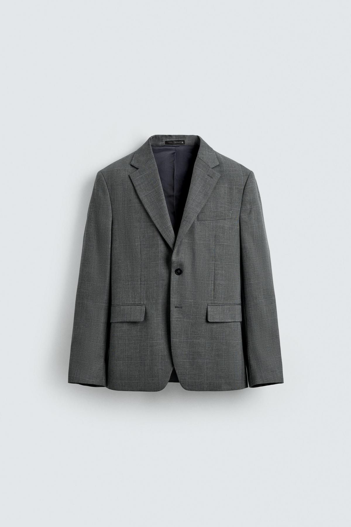 자라 클래식 체크 테일러드 수트 블레이저 5746/433 GREY MARL - 상품 이미지