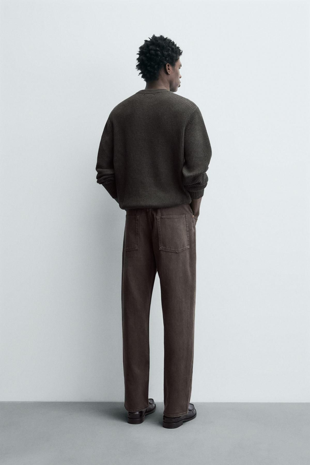 자라 스트레이트핏 테크니컬 데님 팬츠 8062/354 BROWN - 상세 이미지 4