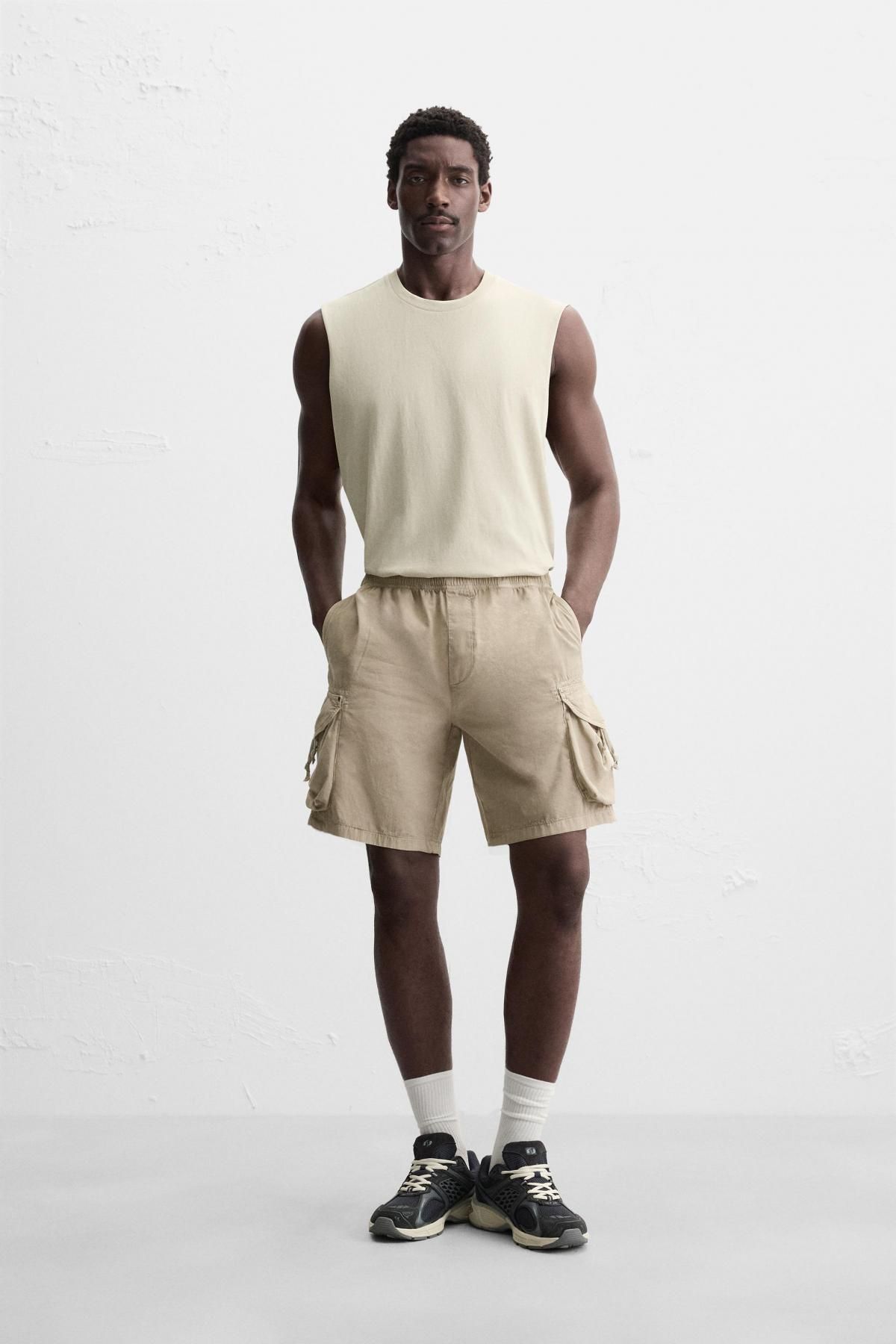 자라 미니멀 오리진스 코튼 민소매 티셔츠 4231/482 BEIGE - 상세 이미지 2