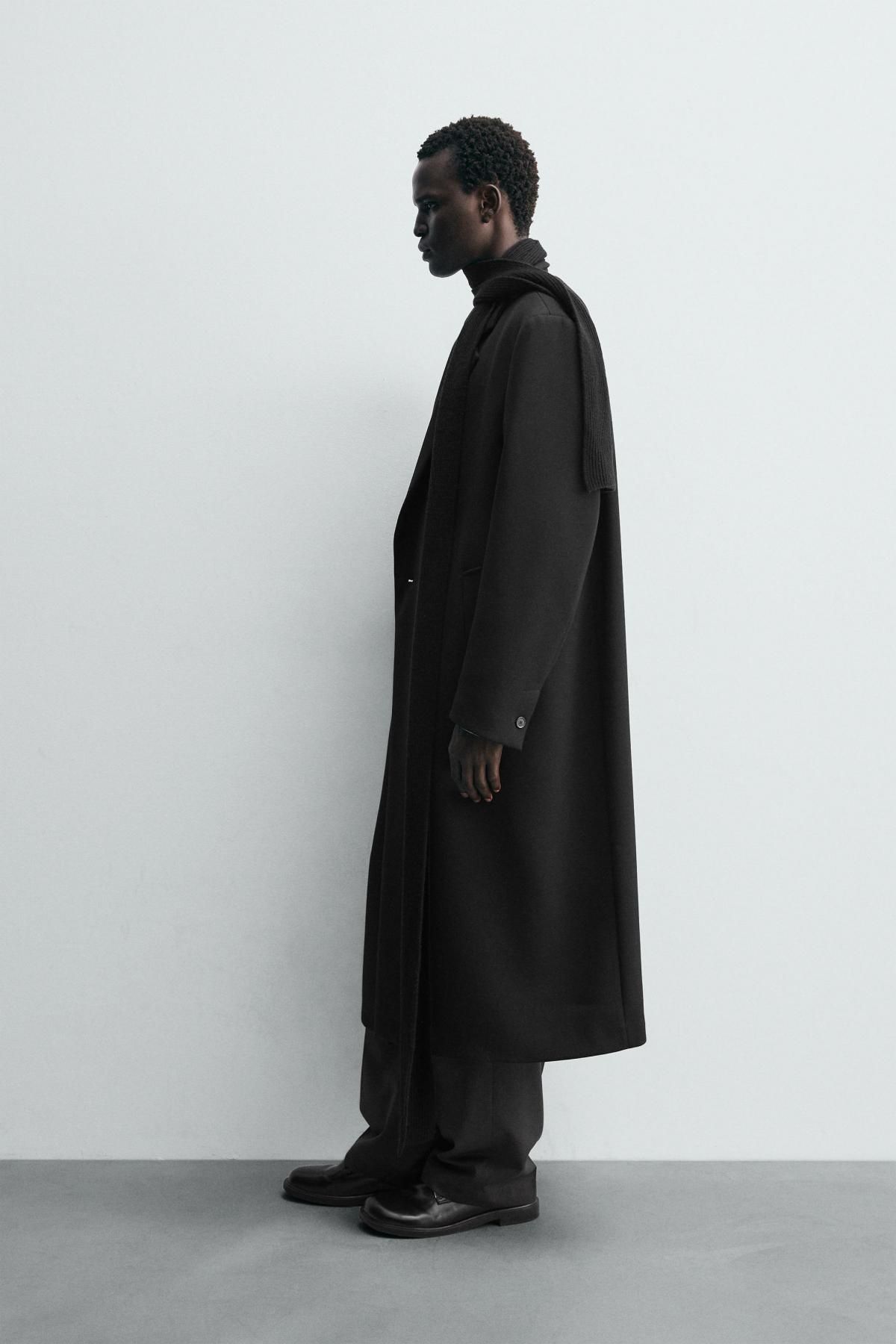 자라 더블브레스트 릴랙스핏 코트 블랙 6613/331 BLACK - 상세 이미지 5