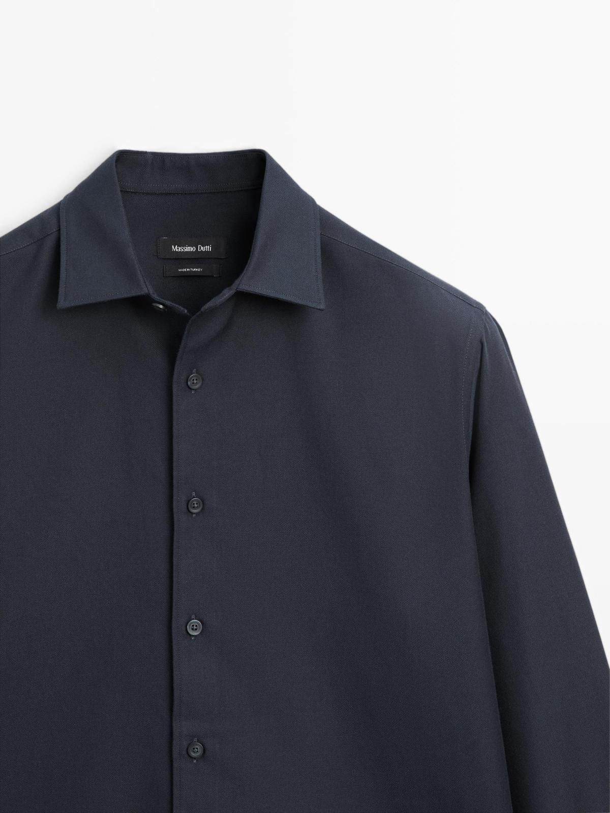 마시모두띠 클래식 레귤러핏 테크니컬 트윌 긴팔 셔츠 1723/286 NAVY BLUE - 상세 이미지 4