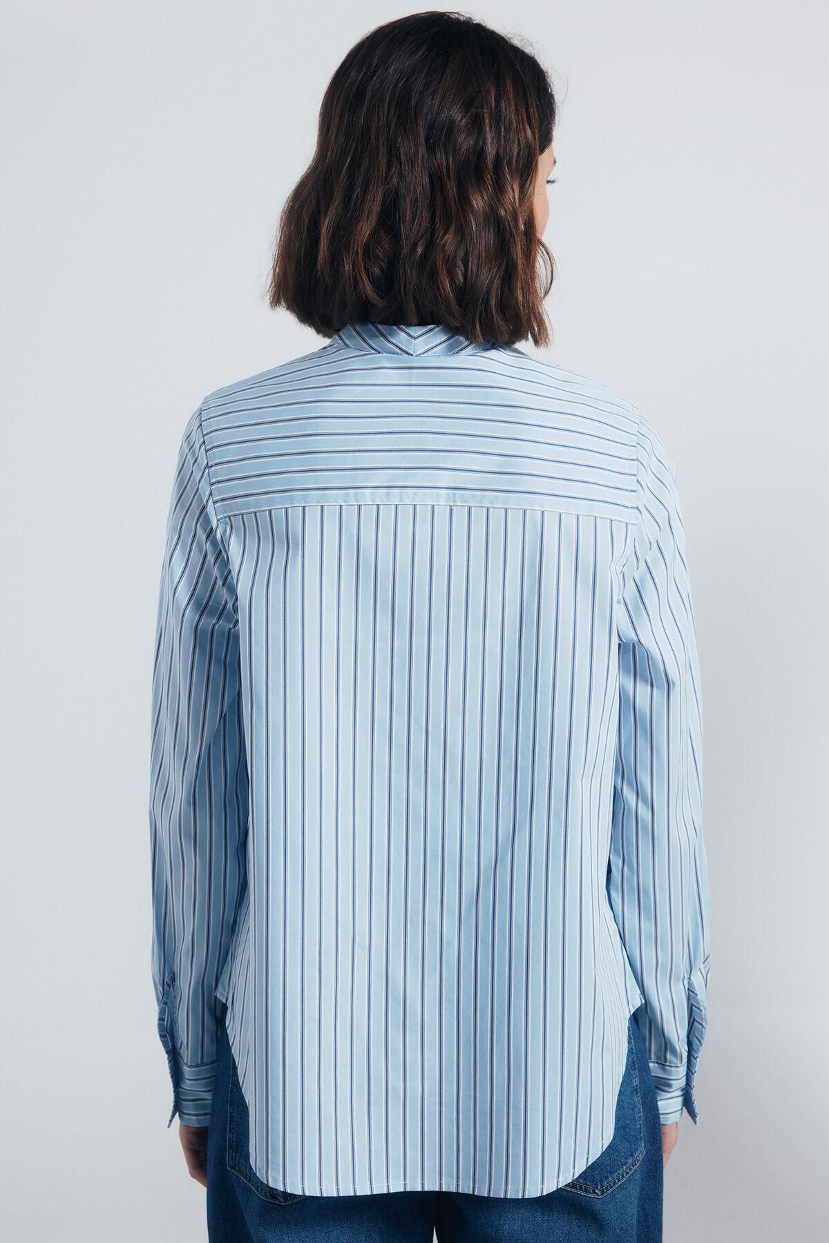 스프링필드 스트라이프 리본넥 블라우스 6792371 AZUL - 상세 이미지 5