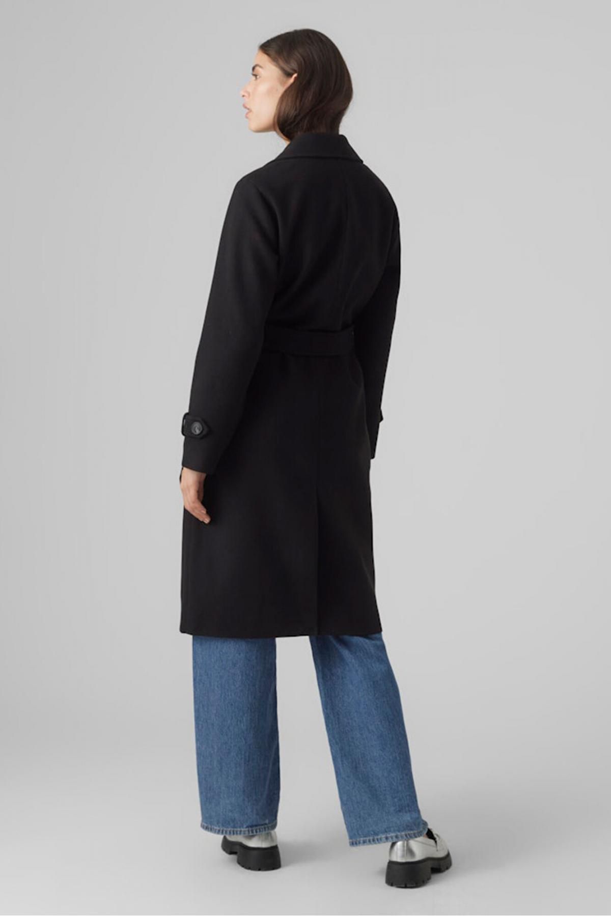 베로모다 클래식 더블버튼 벨트 울 롱 코트 7930156 NEGRO - 상세 이미지 4