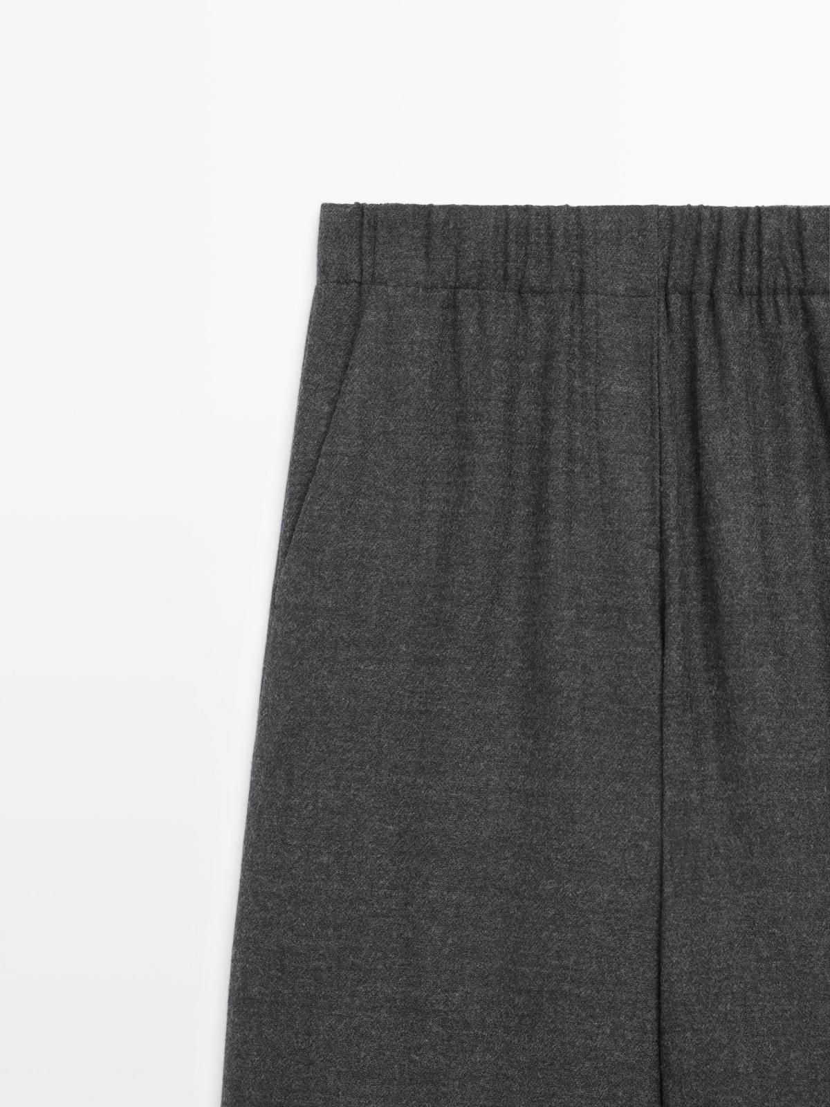 마시모두띠 테크니컬 울 와이드 텍스처 팬츠 5056/903 DARK GREY - 상세 이미지 3