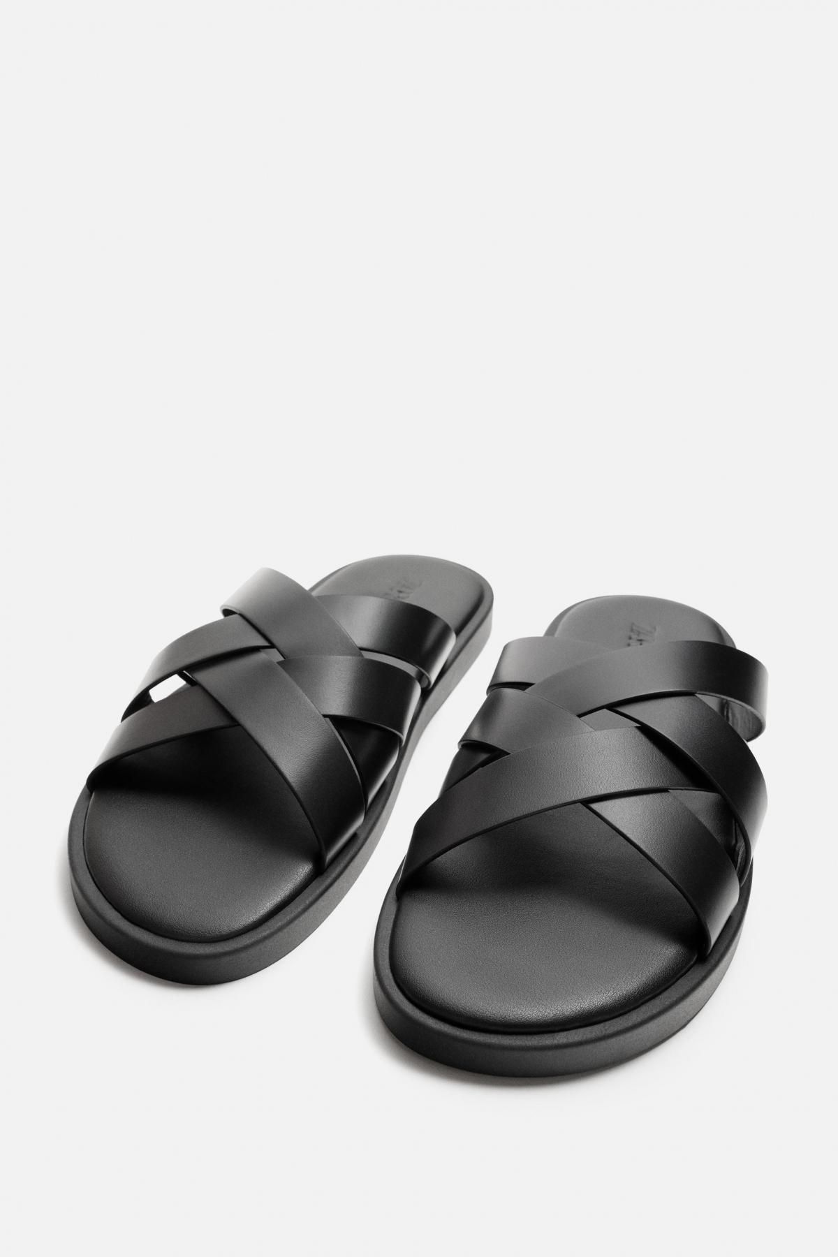 자라 가죽 스트랩 샌들 2752/520 BLACK - 상세 이미지 4