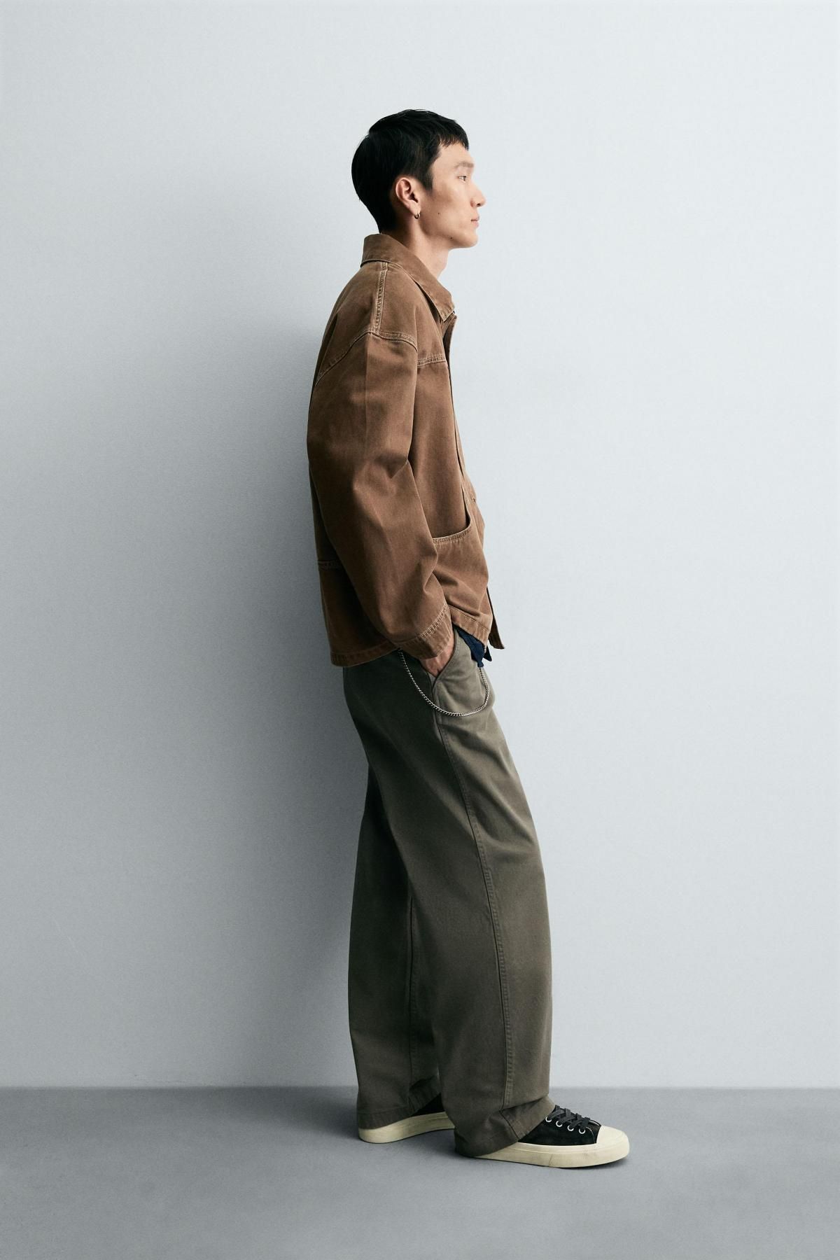 자라 코튼 포켓 브라운 워시드 스트럭처 오버셔츠 6987/302 LIGHT BROWN - 상세 이미지 5