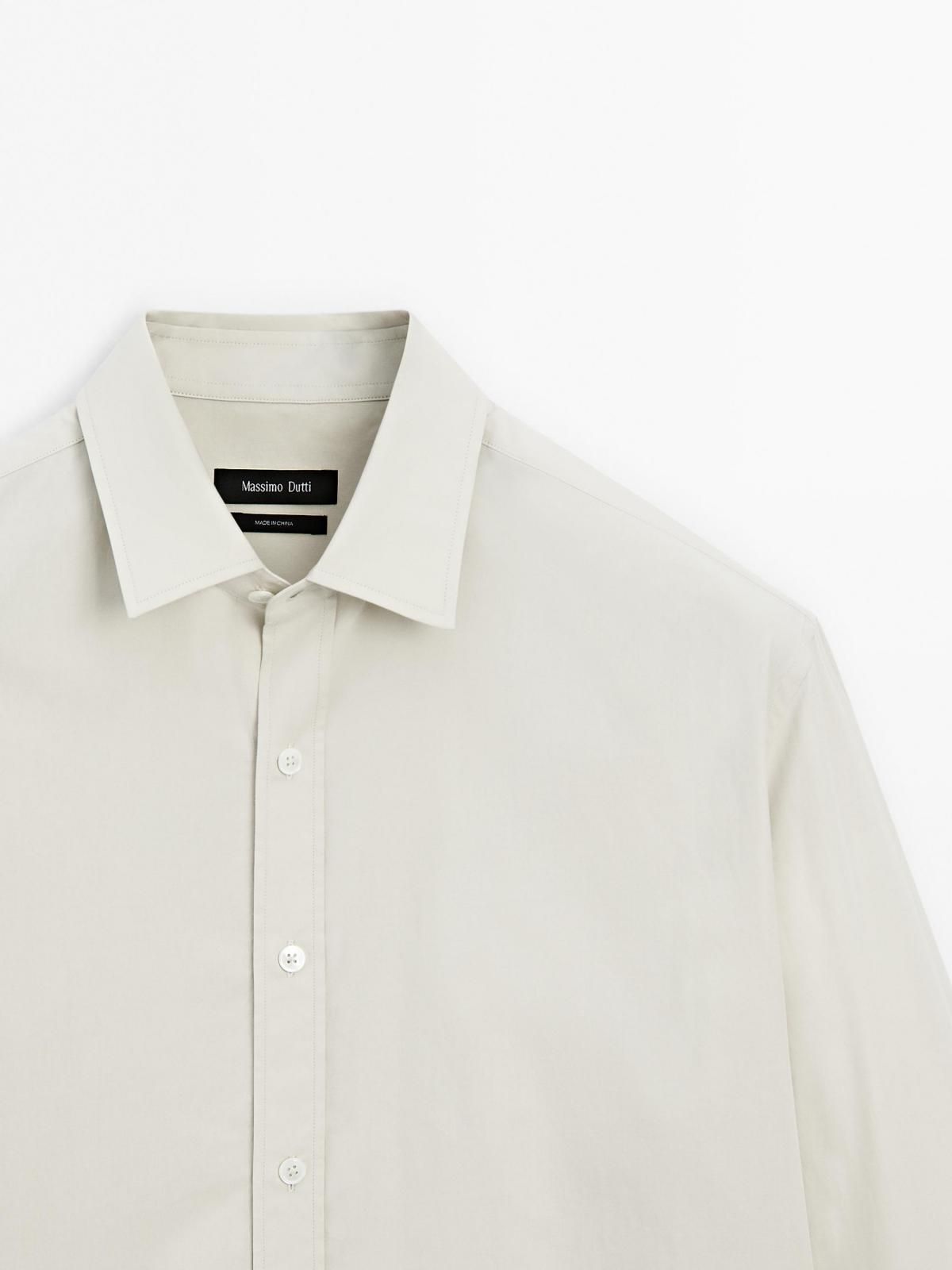 마시모두띠 라이트 베이지 레귤러핏 코튼 긴팔 셔츠 1732/269 LIGHT BEIGE - 상세 이미지 5
