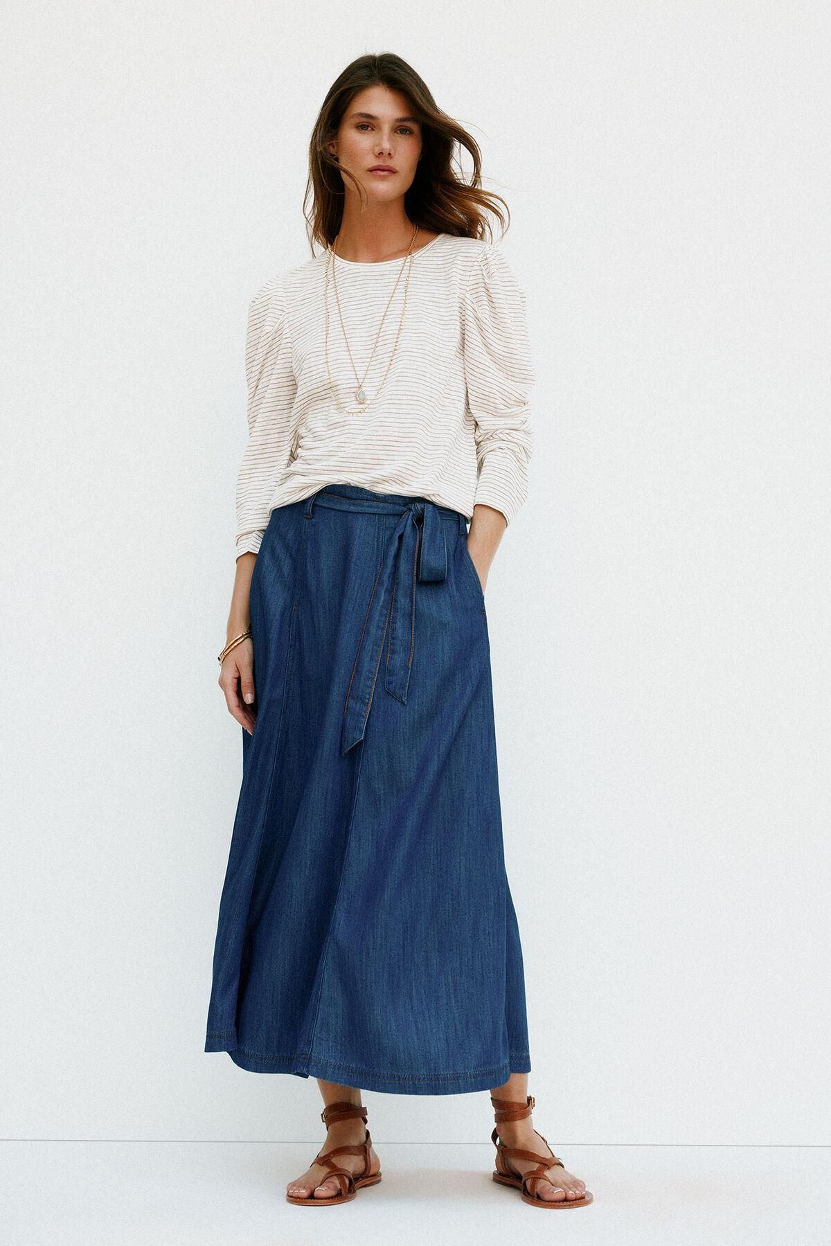 호스 인트로피아 스트라이프 라운드넥 긴팔 티셔츠 9102344 BEIGE - 상세 이미지 2