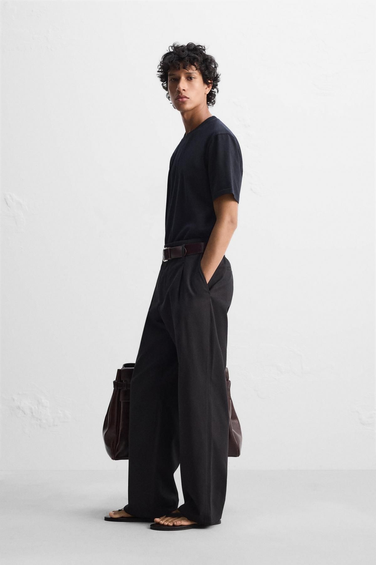 자라 슬림핏 미디엄 웨이트 티셔츠 1501/430 NAVY BLUE - 상세 이미지 5