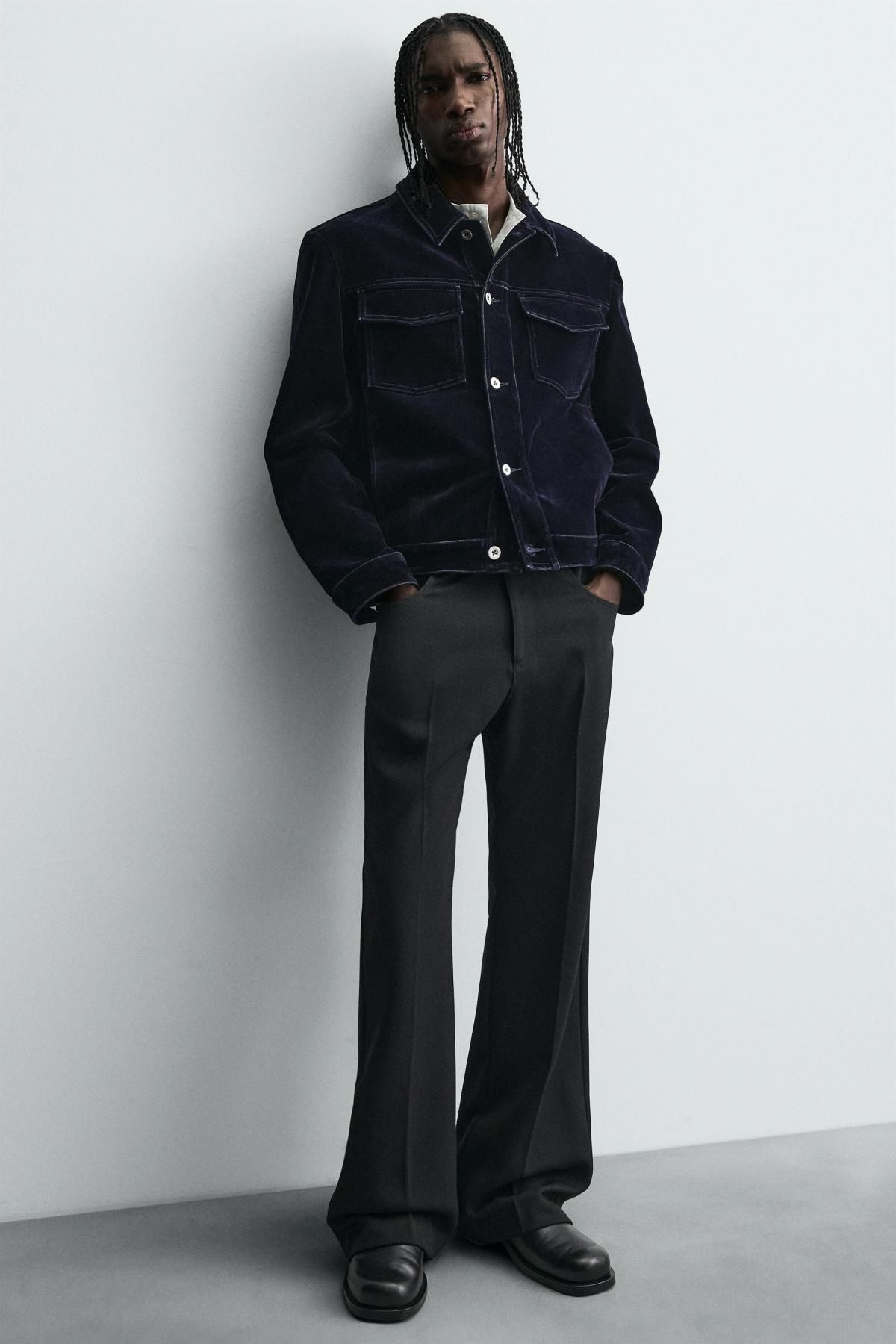 자라 플레어핏 테크니컬 트윌 부츠컷 팬츠 6643/906 BLACK - 상세 이미지 5