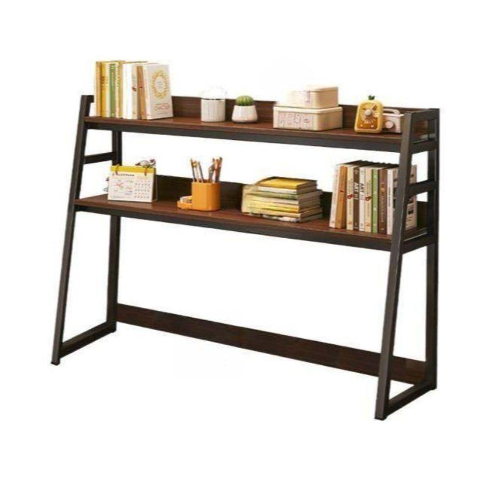 책상 선반 원목 정리함 전면 철제 수납 책장 이동식 랙 책꽂이 백색 오크 55CM - 상품 이미지