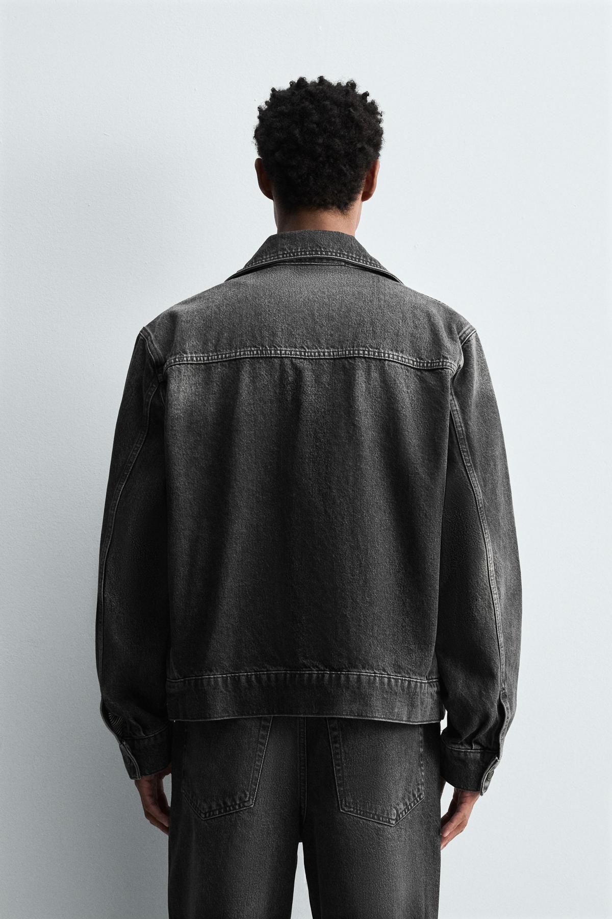 자라 블랙 워시드 데님 오버셔츠 3991/387 CHARCOAL - 상세 이미지 4