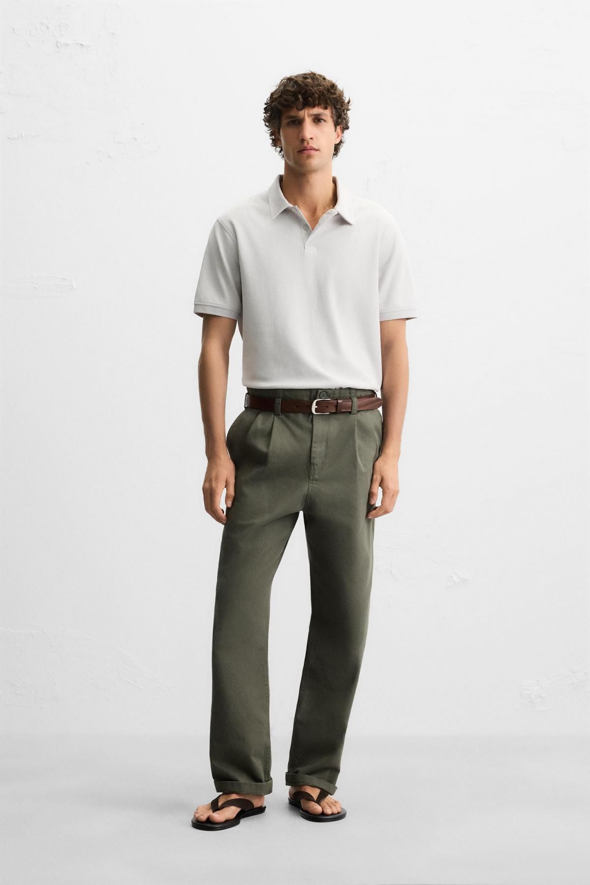 자라 베이직 텍스처 반팔 폴로셔츠 4092/400 BLUE GREY - 상세 이미지 2