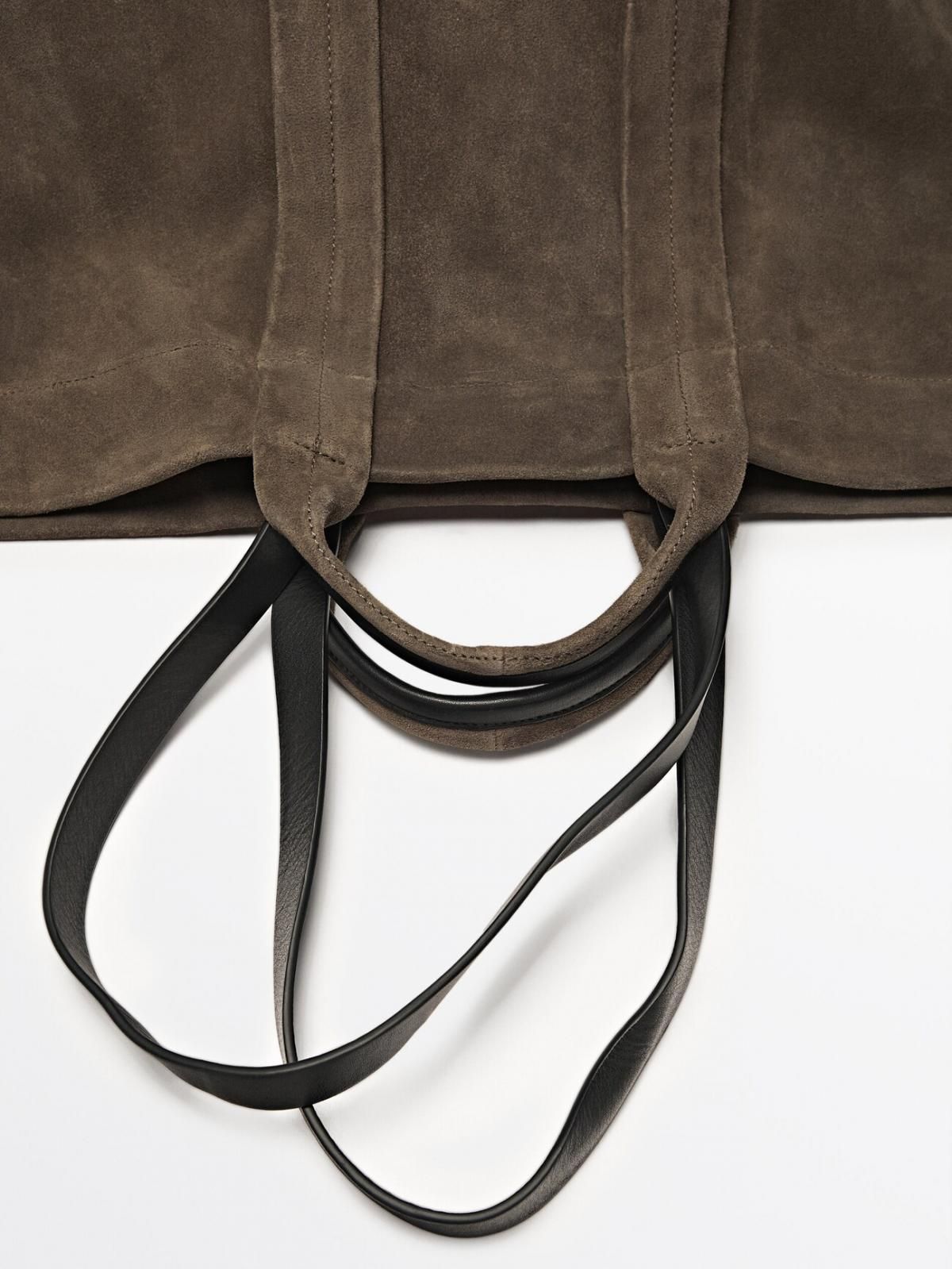 마시모두띠 프리미엄 스웨이드 레더 토트백 SPLIT SUEDE LEATHER SHOPPER BAG 2352/315 KHAKI - 상세 이미지 4