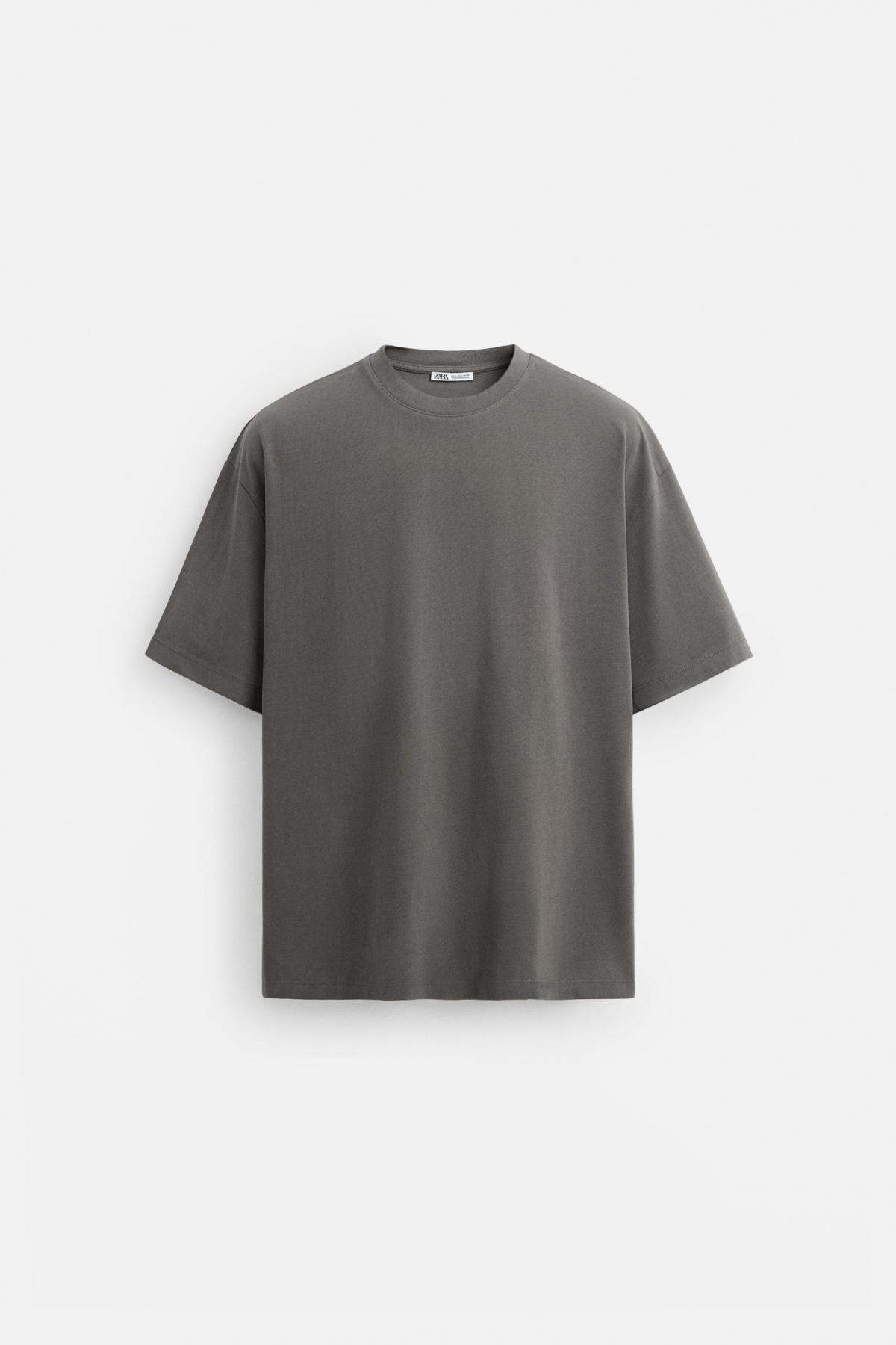 자라 베이직 헤비웨이트 티셔츠 1887/455 ANTHRACITE GREY - 메인 이미지