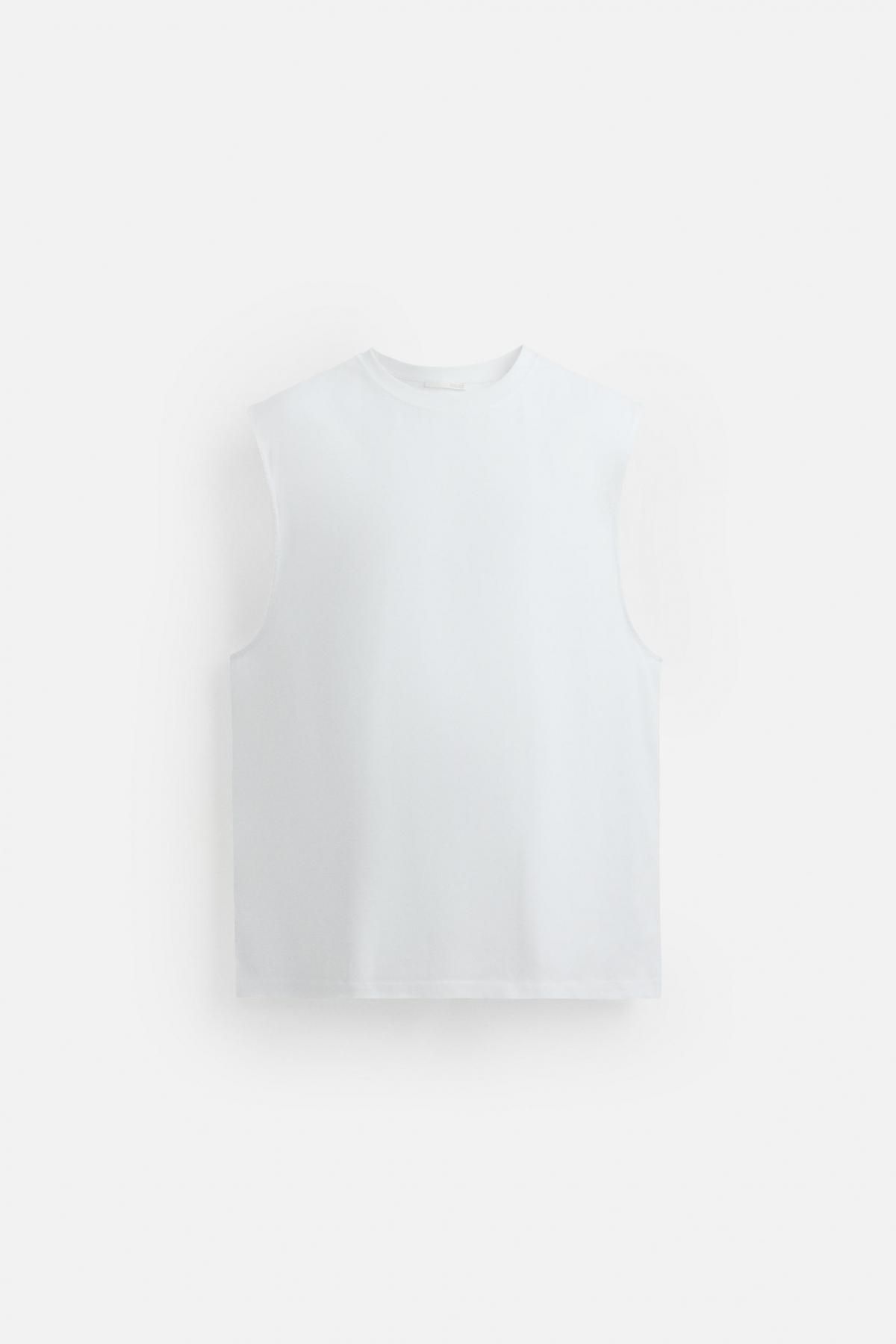 자라 미니멀 릴랙스핏 민소매 티셔츠 0722/302 WHITE - 메인 이미지