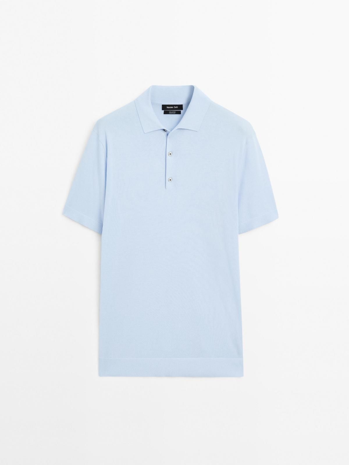 마시모두띠 스카이블루 프리미엄 코튼 반팔 니트 폴로셔츠 1000/213 LIGHT BLUE - 상품 이미지