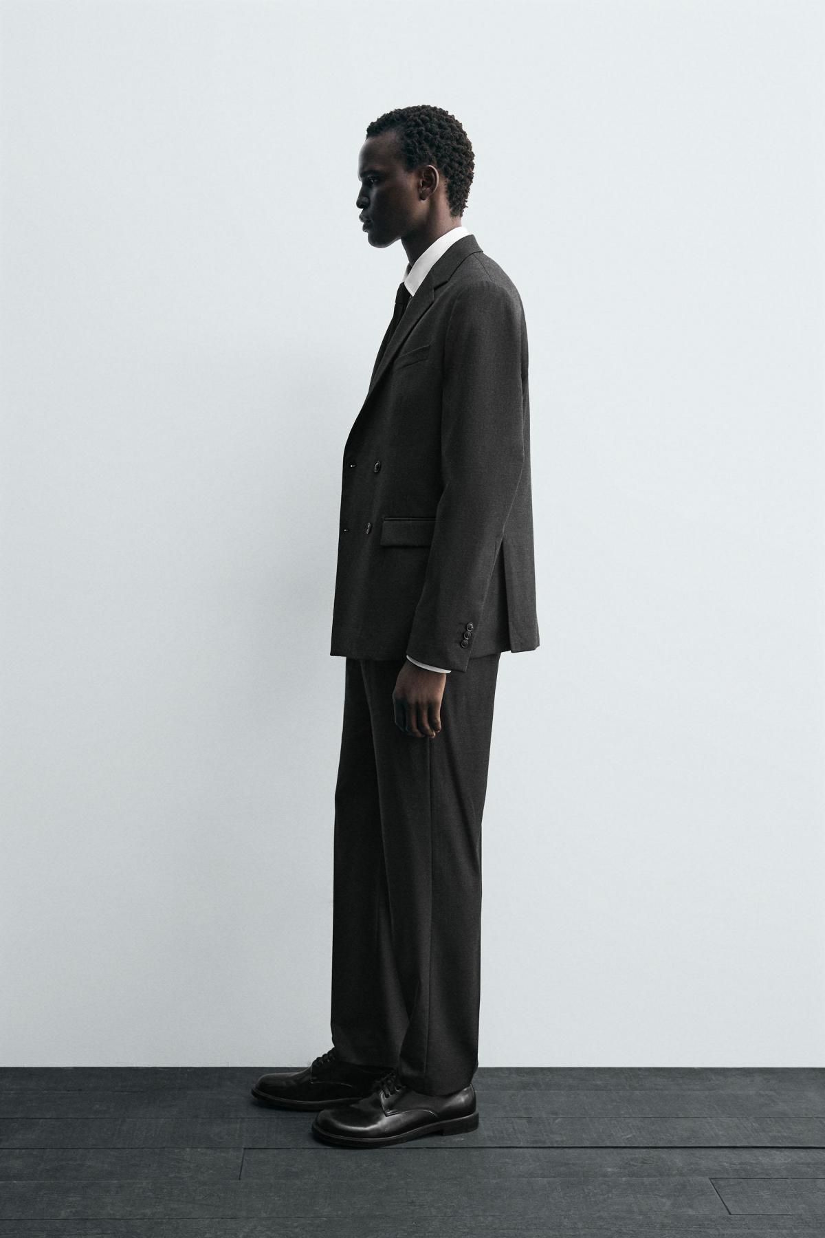 자라 슬림핏 테크니컬 정장 팬츠 5749/254 ANTHRACITE GREY - 상세 이미지 4