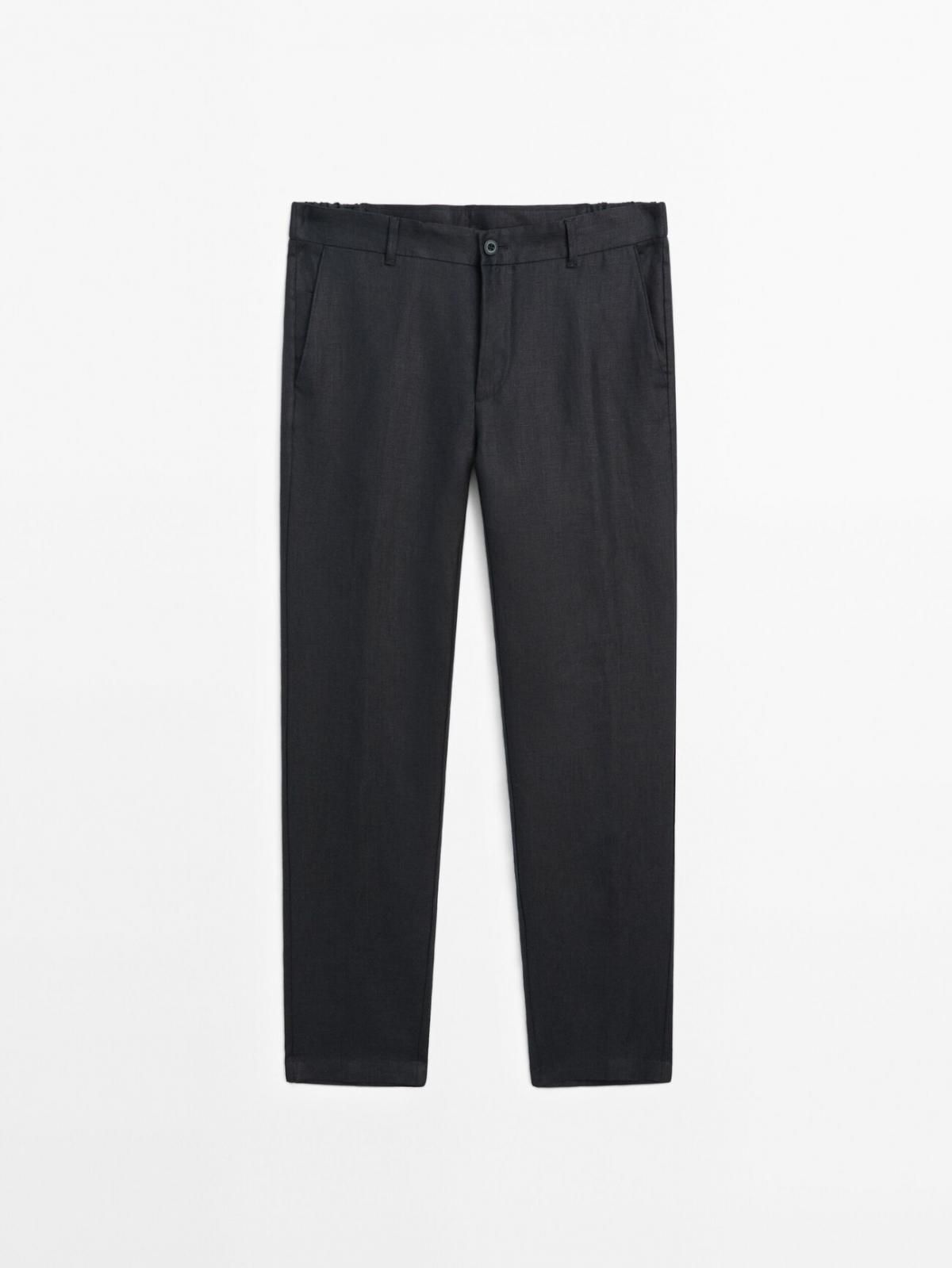 마시모두띠 100 린넨 테이퍼드핏 팬츠 0013/011 NAVY BLUE - 상세 이미지 5