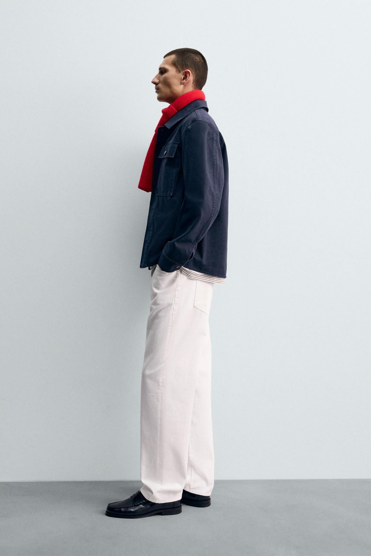 자라 테크니컬 캔버스 포켓 오버셔츠 7563/237 NAVY BLUE - 상세 이미지 5