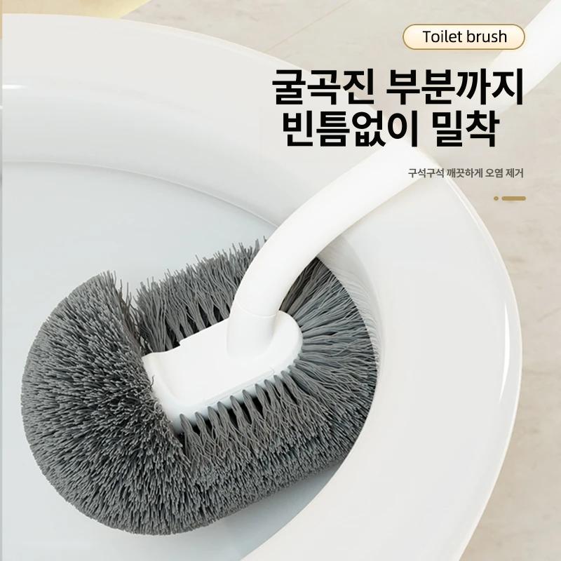 욕실 화장실 청소솔 긴손잡이 다용도 브 틈새 청소 용품 그레이 - 상품 이미지