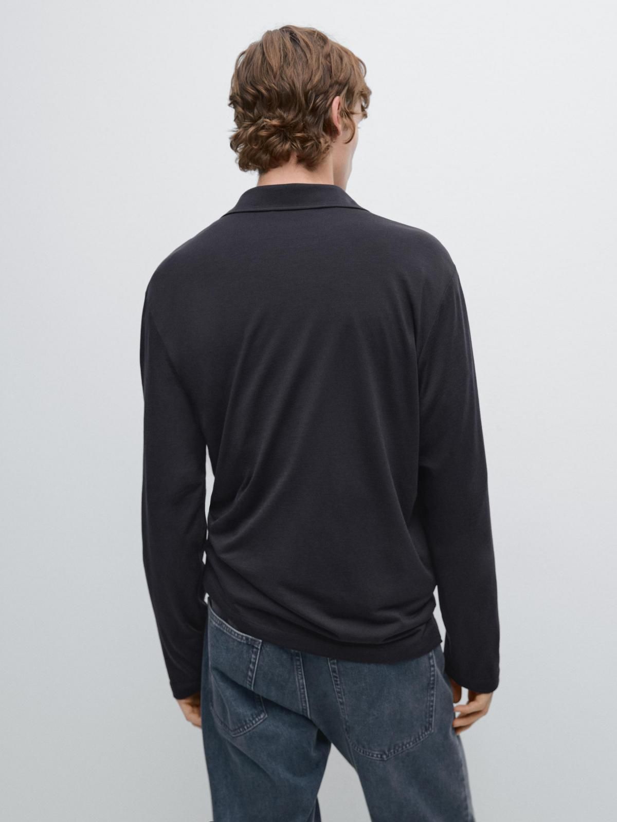 마시모두띠 프리미엄 울블렌드 긴팔 폴로 니트 스웨터 0591/155 NAVY BLUE - 상세 이미지 4