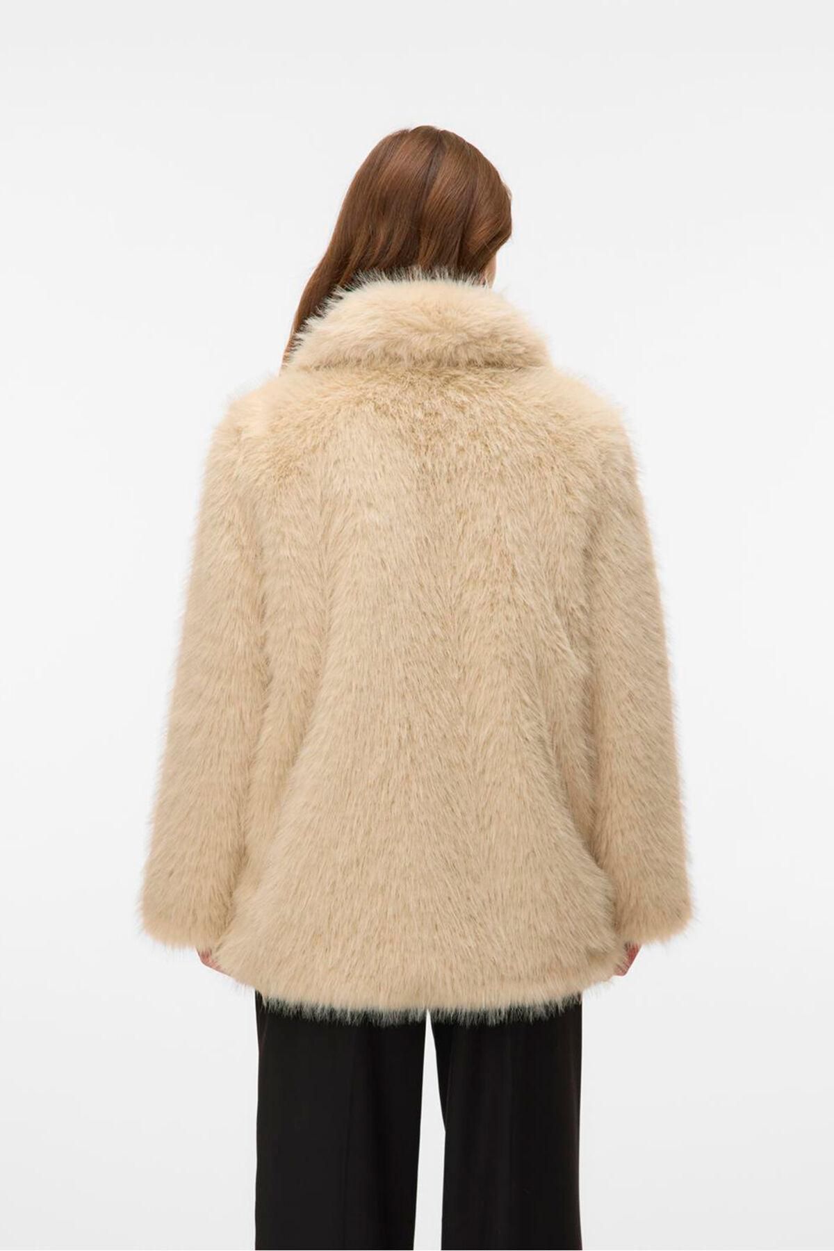 베로모다 베이지 럭셔리 퍼 숏 코트 6432567 BEIGE - 상세 이미지 4
