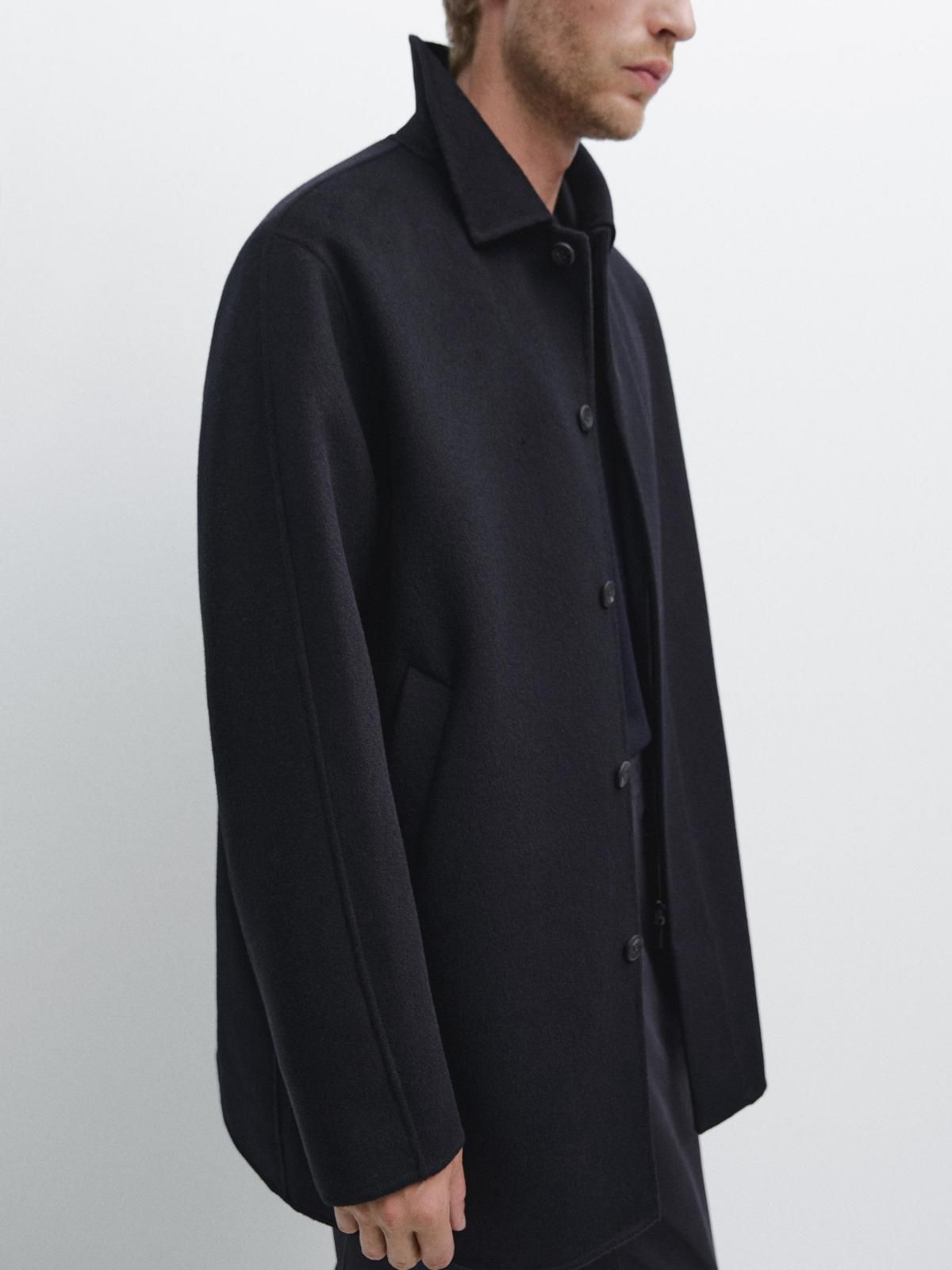 마시모두띠 미니멀 더블 울 싱글 코트 2891/381 NAVY BLUE 이미지 6