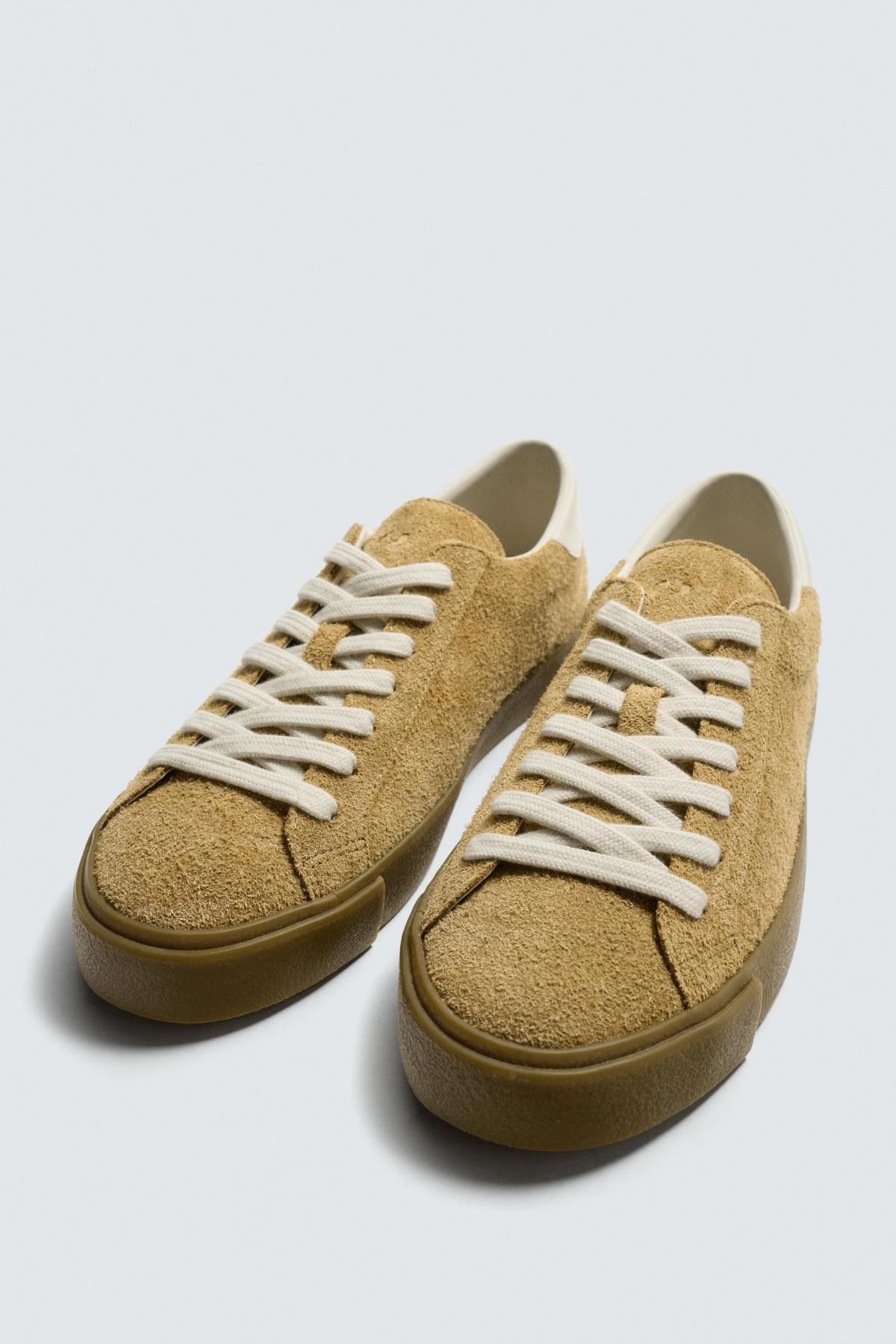 자라 스플릿 스웨이드 가죽 스니커즈 2295/620 CAMEL BROWN - 상세 이미지 5