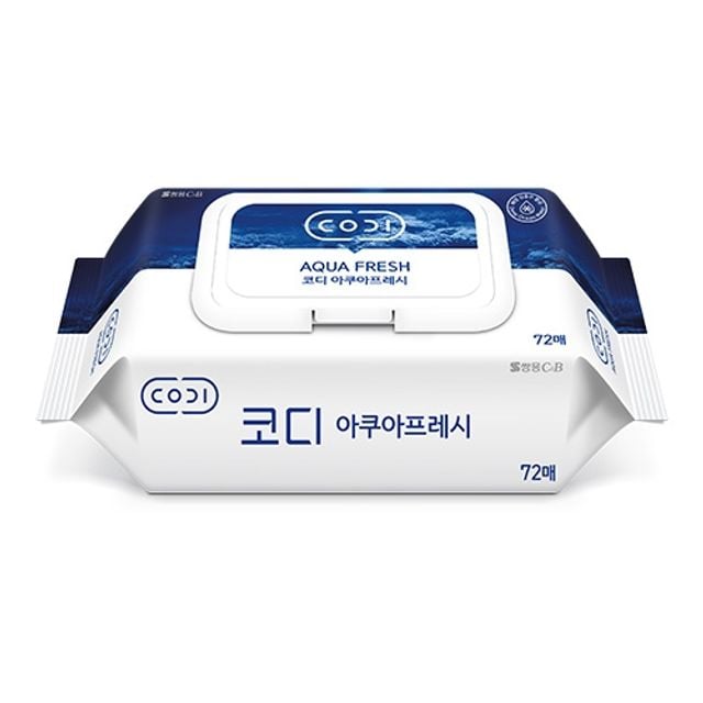 쌍용 코디 아쿠아 프레시 물티슈 캡형 72매 5개 - 메인 이미지