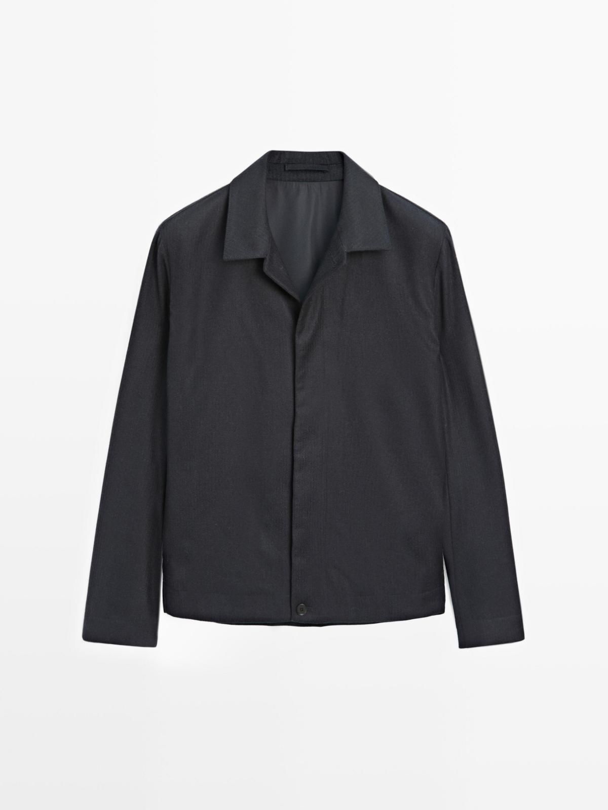 마시모두띠 프리미엄 울 코듀로이 이펙트 플란넬 오버셔츠 2827/368 NAVY BLUE - 상품 이미지