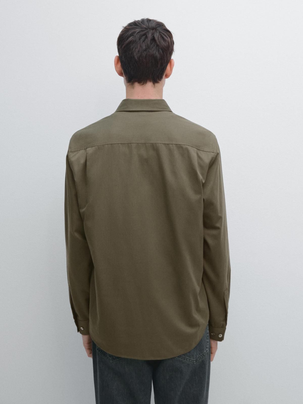 마시모두띠 미니멀 코튼블렌드 레귤러핏 긴팔 셔츠 1770/260 GREEN - 상세 이미지 4