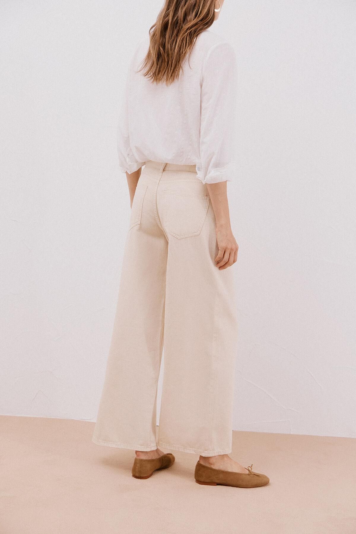 꼬르떼피엘 하이웨이스트 롱 팔라초 와이드 팬츠 8822019 MARFIL - 상세 이미지 2