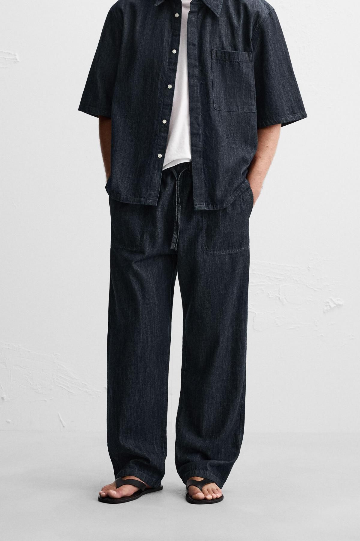 자라 릴랙스핏 데님 조거 팬츠 1455/305 INDIGO - 상세 이미지 3