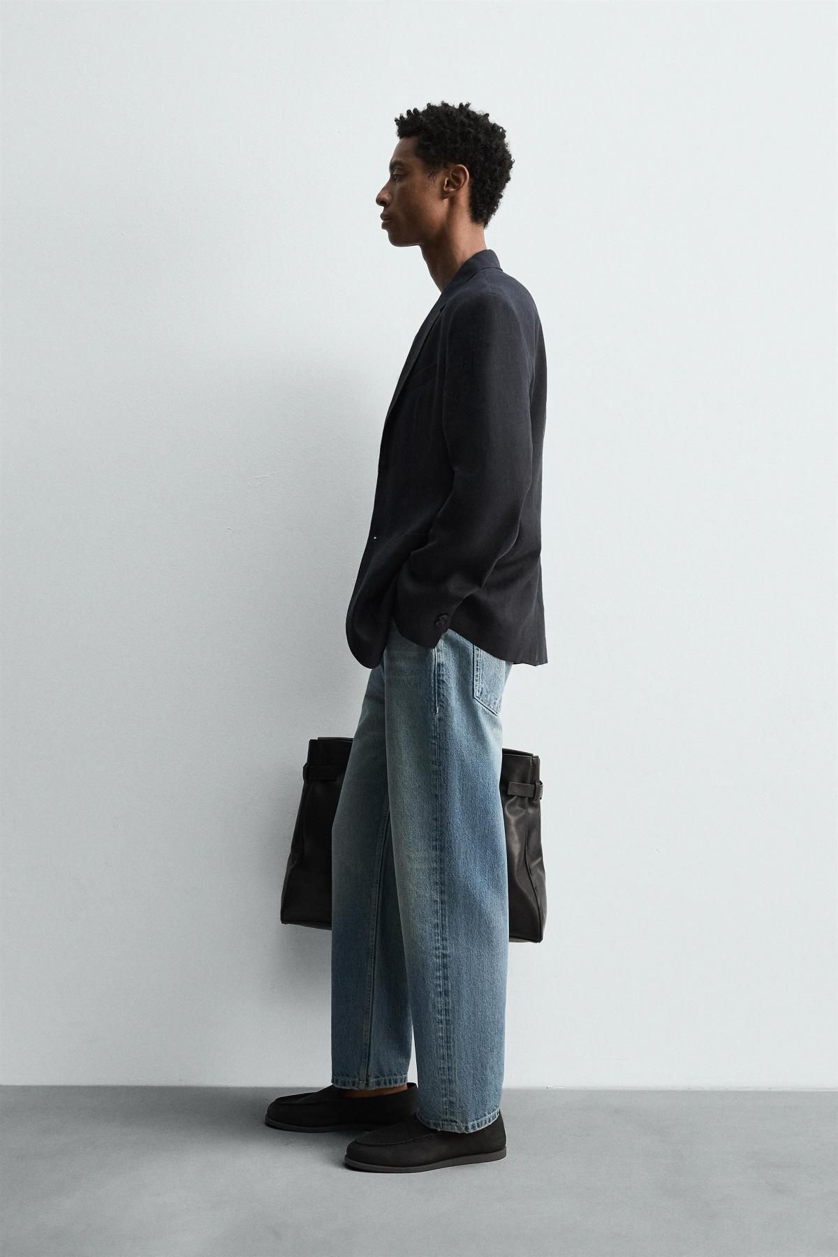 자라 남성 릴랙스핏 리넨 테일러드 블레이저 4721/530 NAVY BLUE - 상세 이미지 5