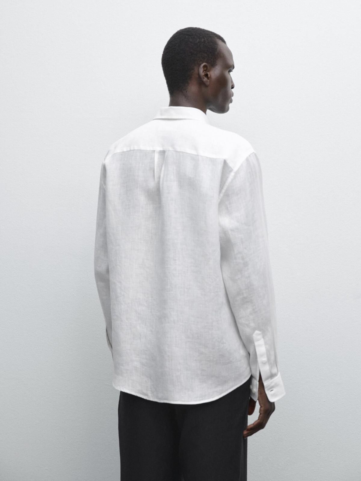 마시모두띠 린넨 레귤러핏 클래식 긴팔 셔츠 0131/726 WHITE - 상세 이미지 4