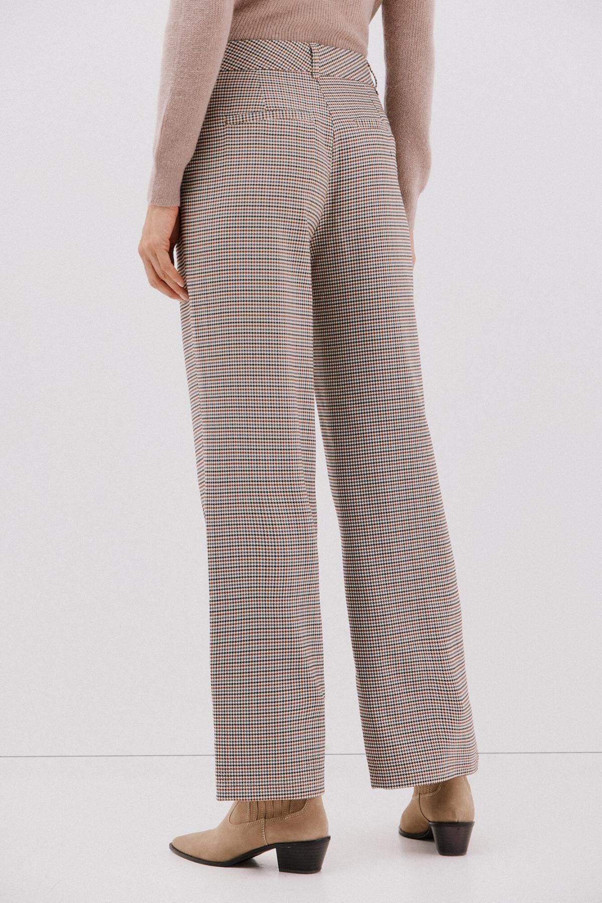꼬르떼피엘 체크 패턴 하이웨이스트 스트레이트 팬츠 8292557 ESTAMPADO GRANATE - 상세 이미지 5