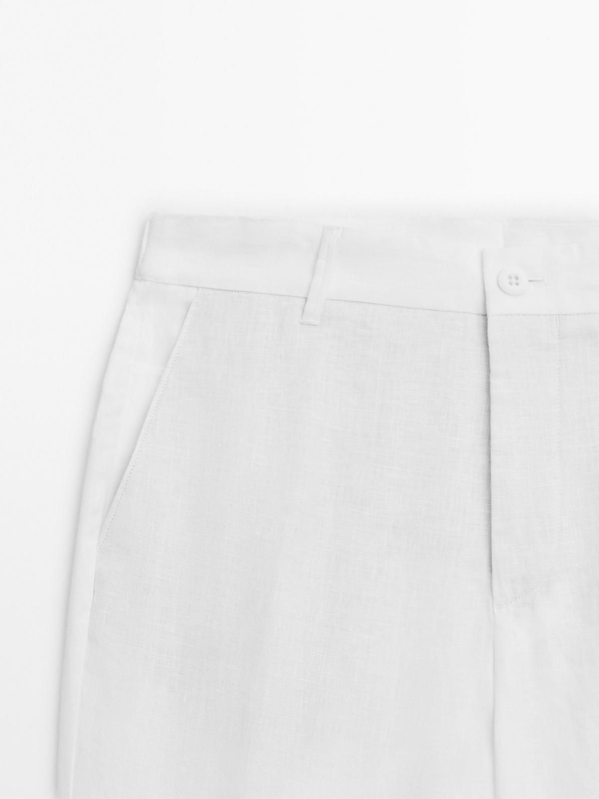 마시모두띠 리넨 테이퍼드핏 슬랙스 팬츠 0013/011 WHITE - 상세 이미지 5