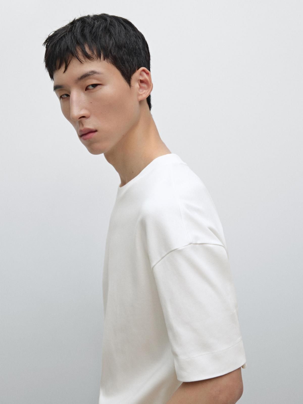마시모두띠 미니멀 박시핏 코튼 반팔 티셔츠 0517/700 WHITE - 상세 이미지 5