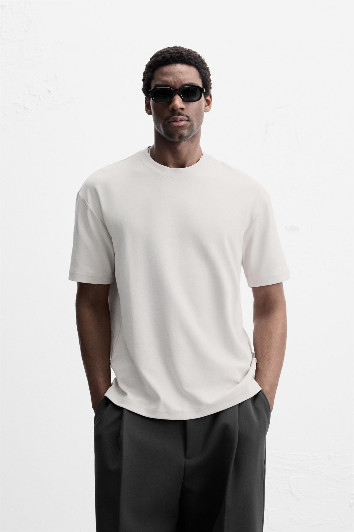 자라 베이직 레귤러핏 반팔 티셔츠 5584/471 PEARL GREY - 상세 이미지 3